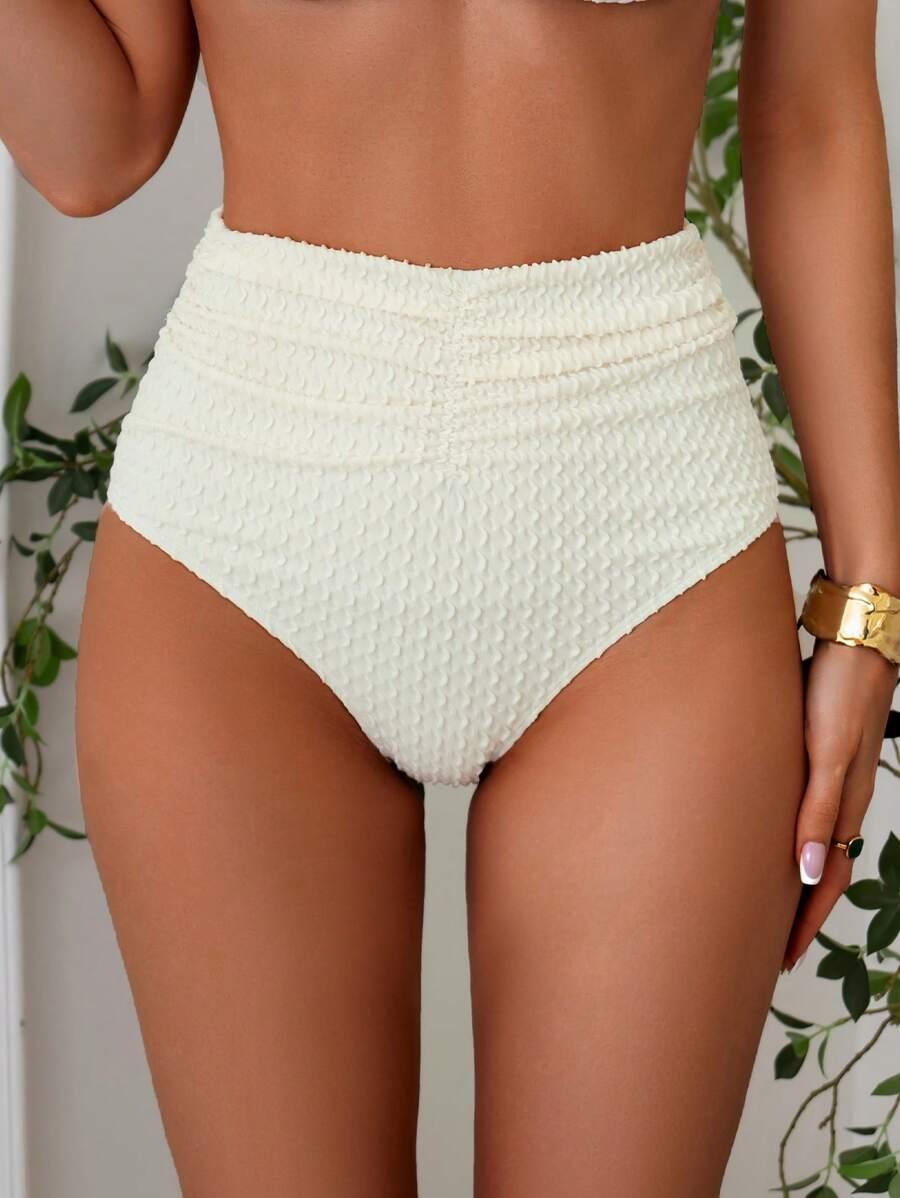 KREMOWY DÓŁ OD BIKINI WYSOKI STAN