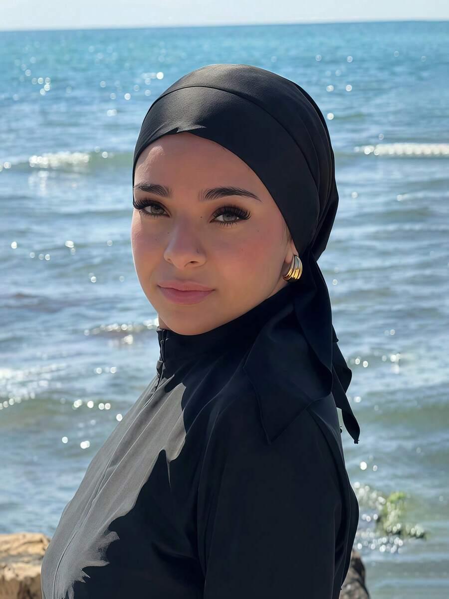 czarny turban na głowę