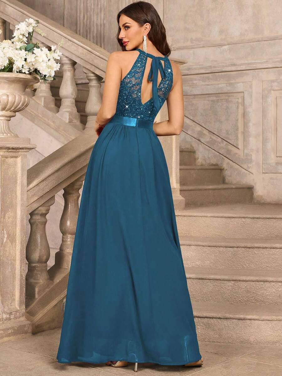 NIEBIESKA MAXI SUKIENKA