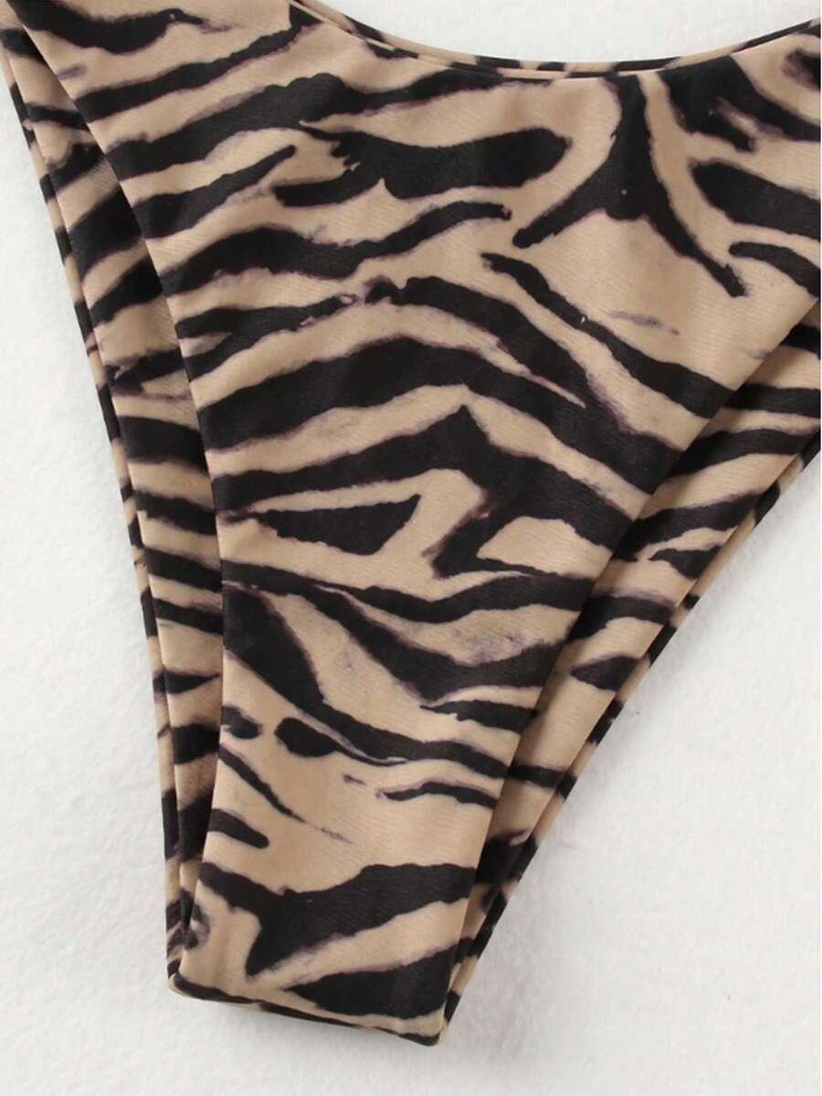 dwuczęściowy strój kąpielowy animal print