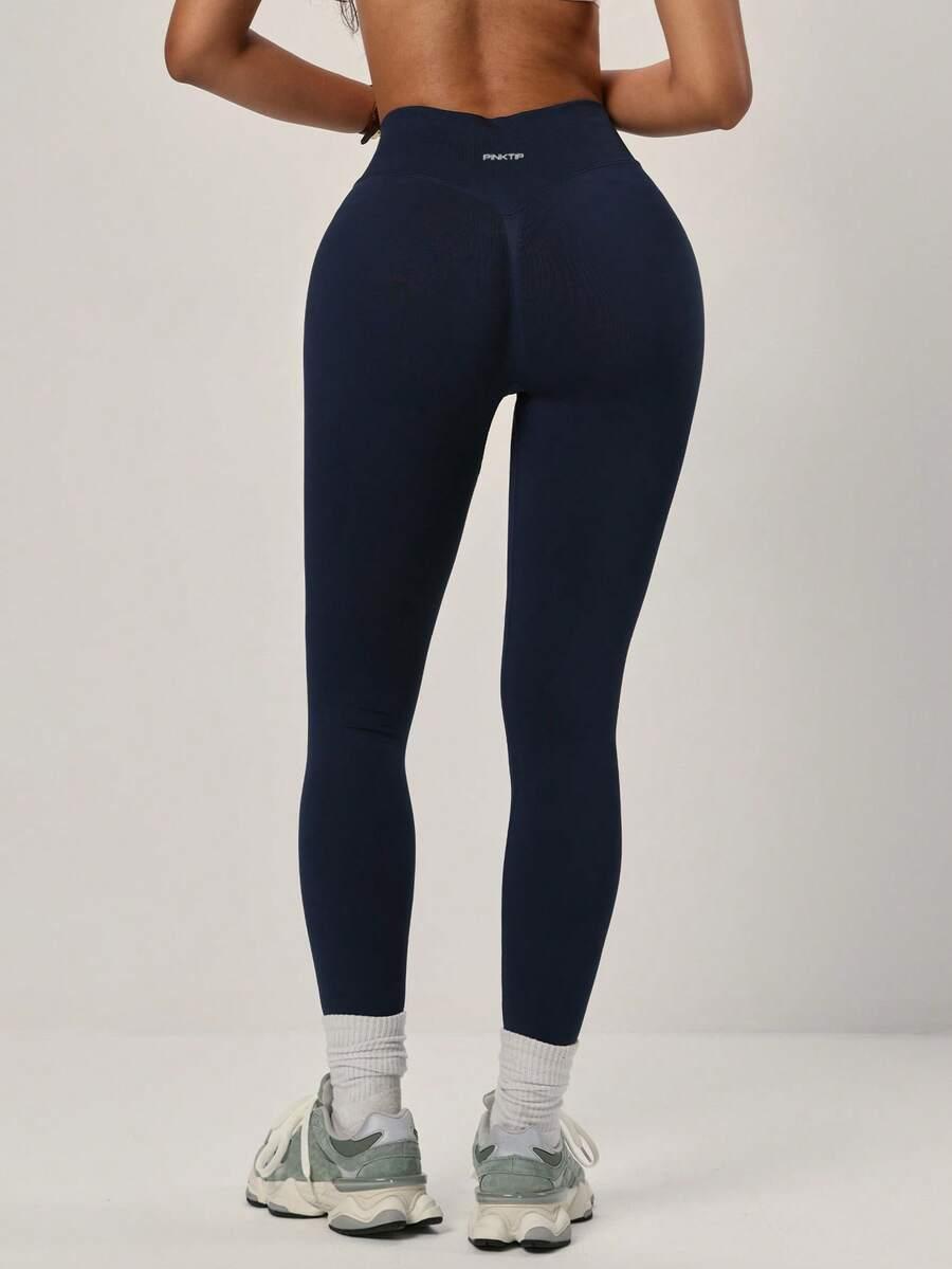 granatowe sportowe legginsy 