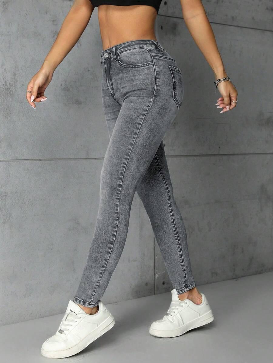 SZARE SPODNIE JEANS 