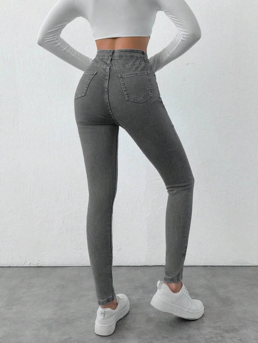 szare spodnie skinny jeans