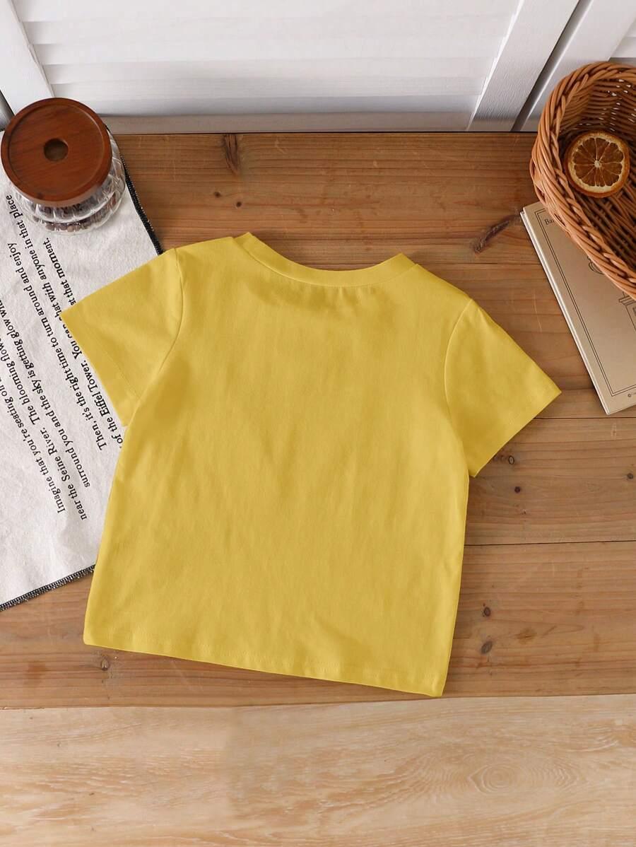 ŻÓŁTY T-SHIRT KRÓTKI RĘKAW