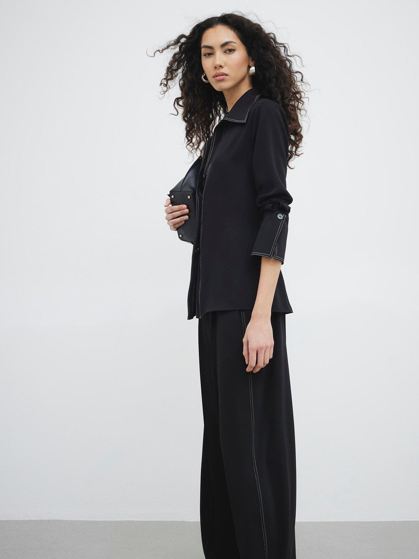 RIVER ISLAND SPODNIE Z KONTRASTOWYMI PRZESZYCIAMI 