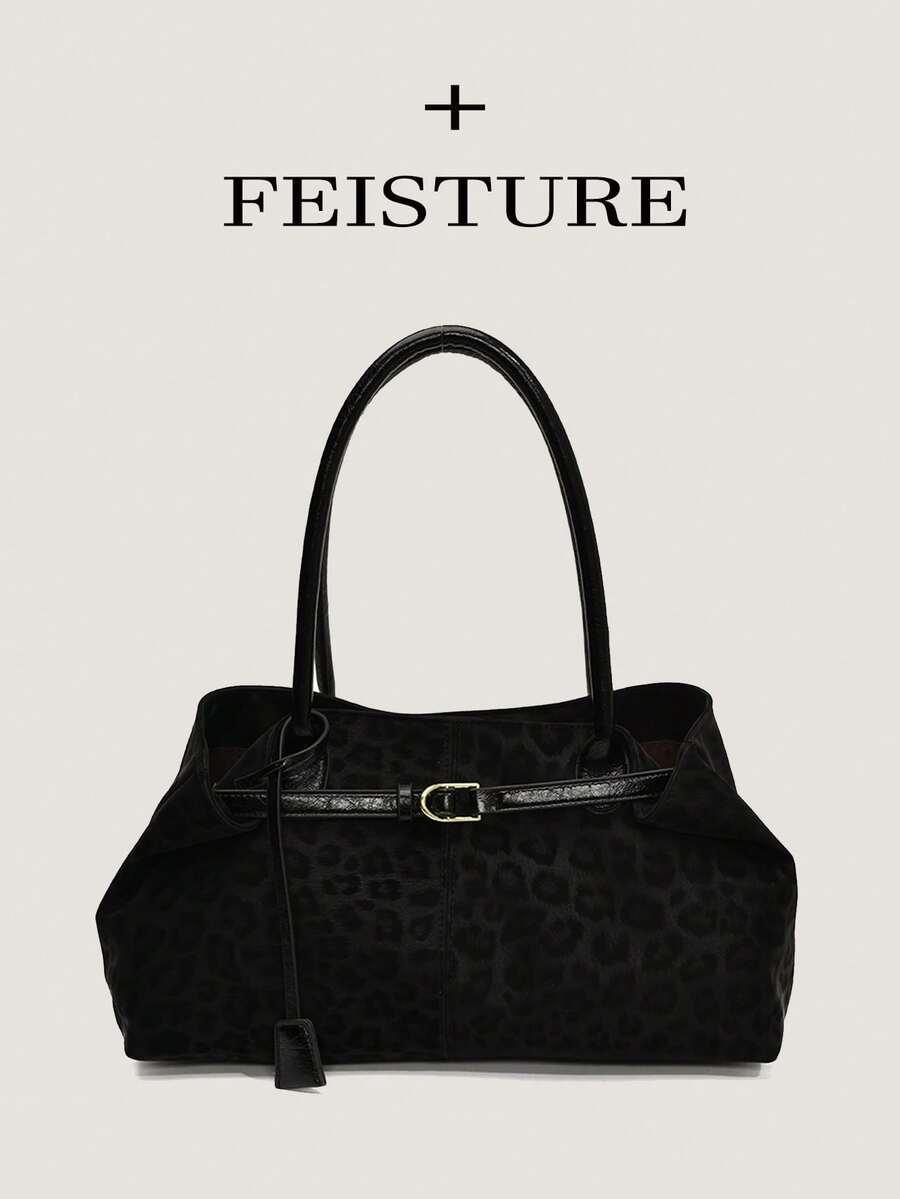 czarna torebka animal print