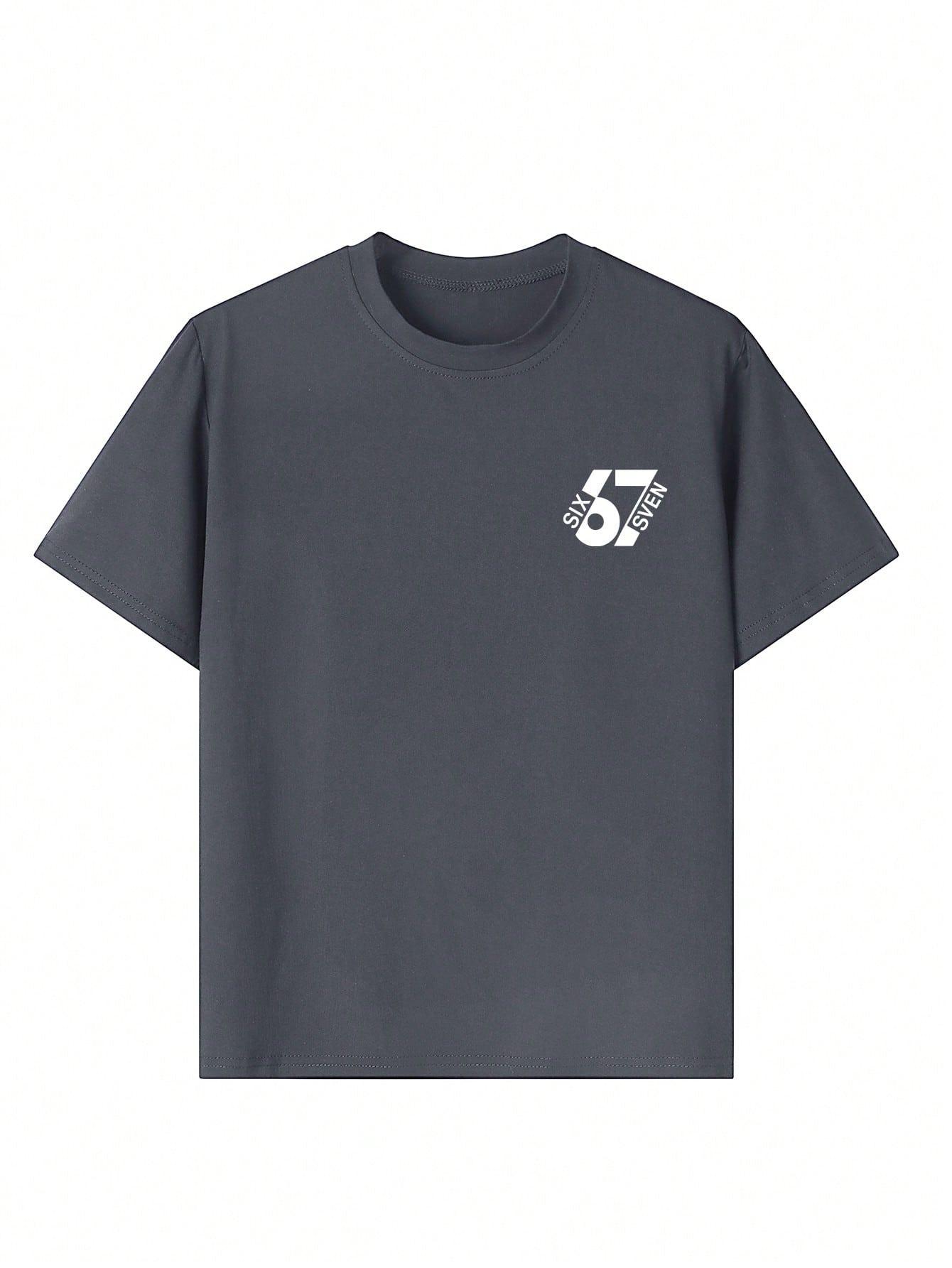 SZARY T-SHIRT PRINT
