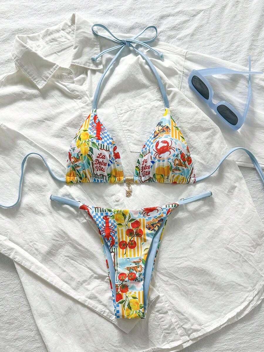 KOLOROWY STRÓJ KĄPIELOWY DWUCZĘŚCIOWY BIKINI