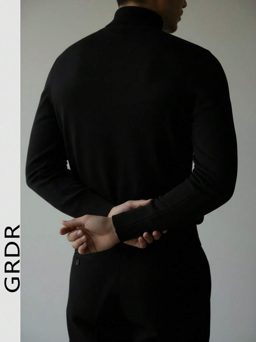 czarny sweter golf