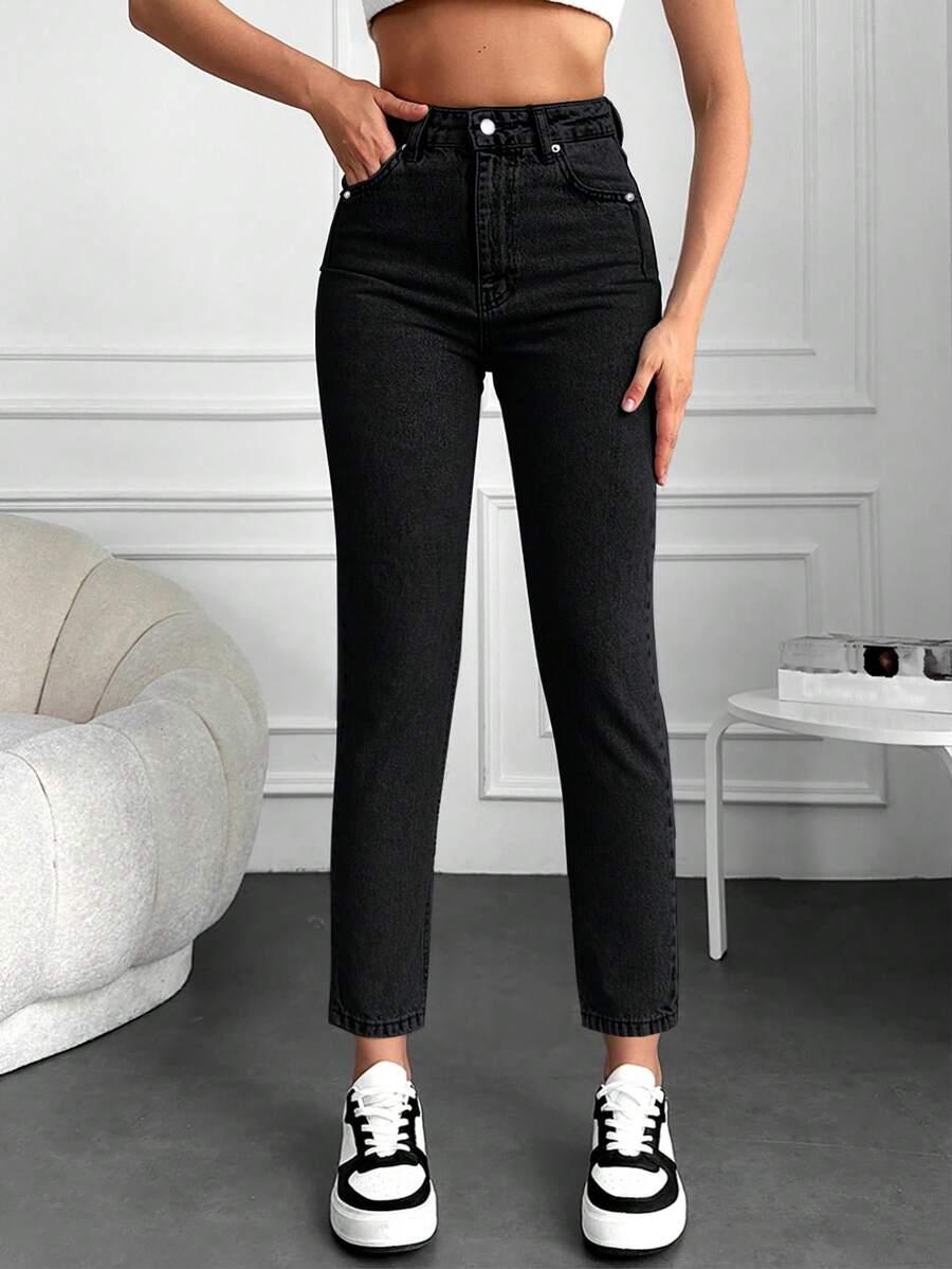 czarne spodnie jeans 