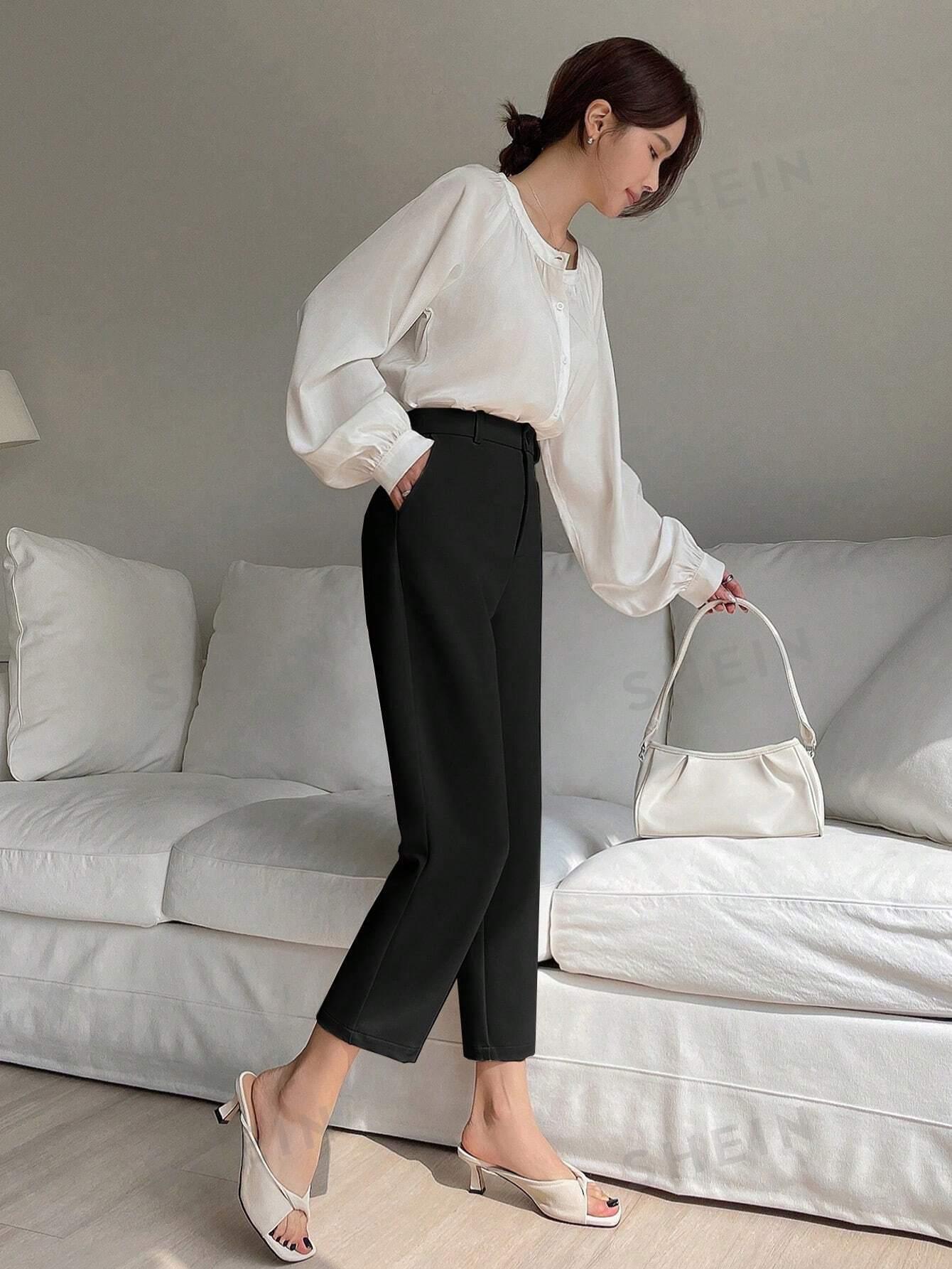 czarne eleganckie spodnie 7/8