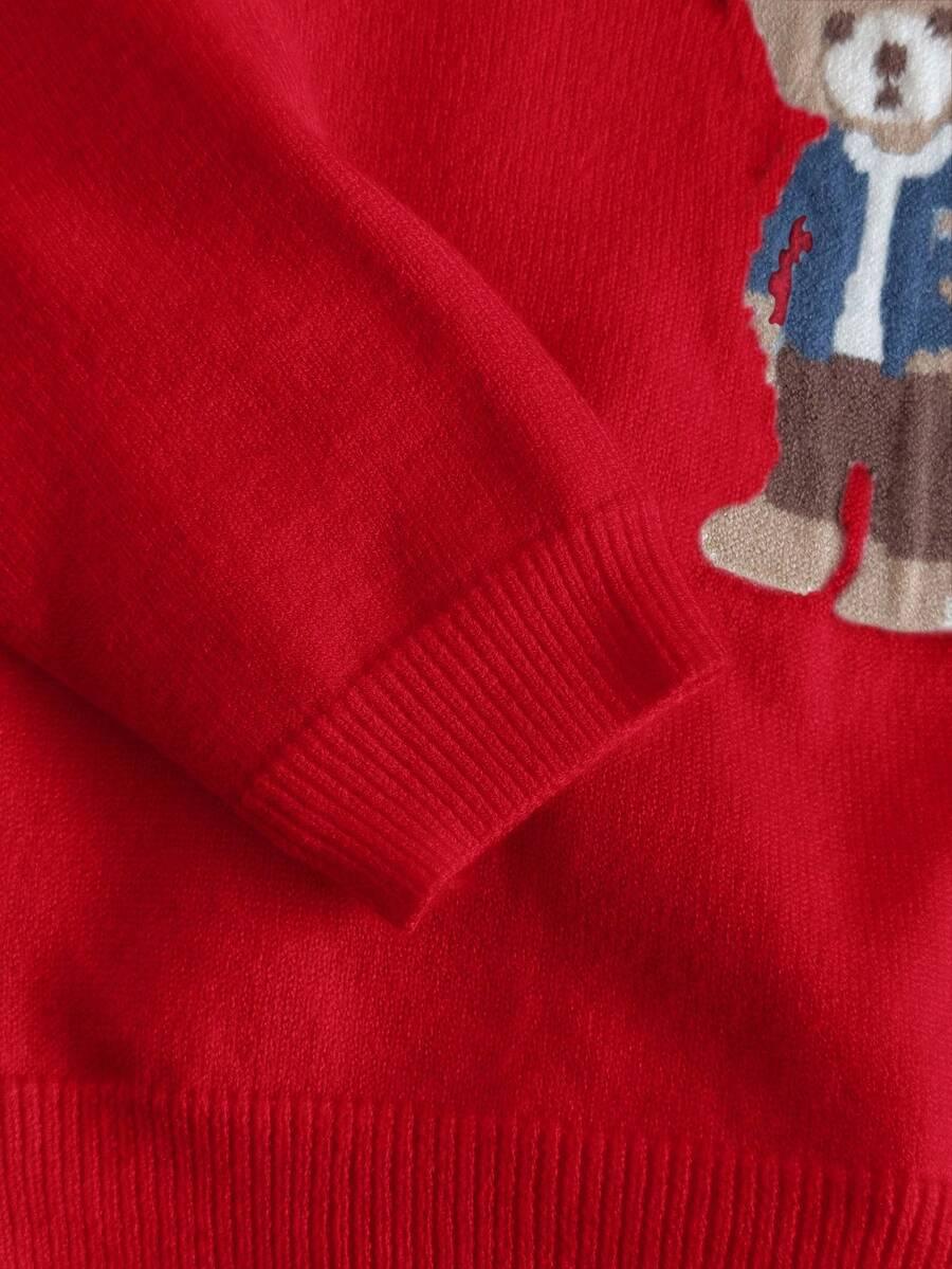 CZERWONY SWETER DZIANINA 