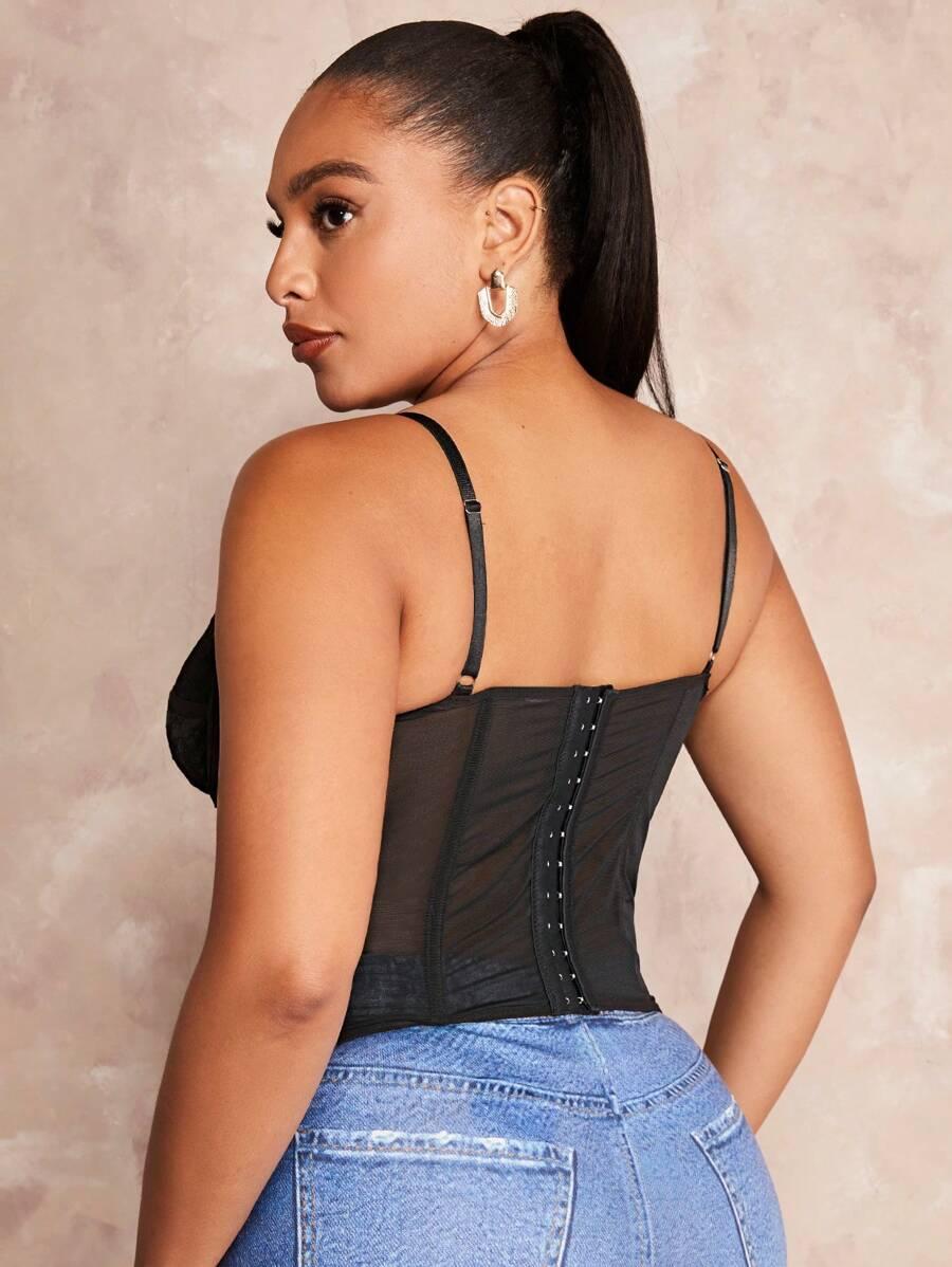 CZARNY TOP GORSET