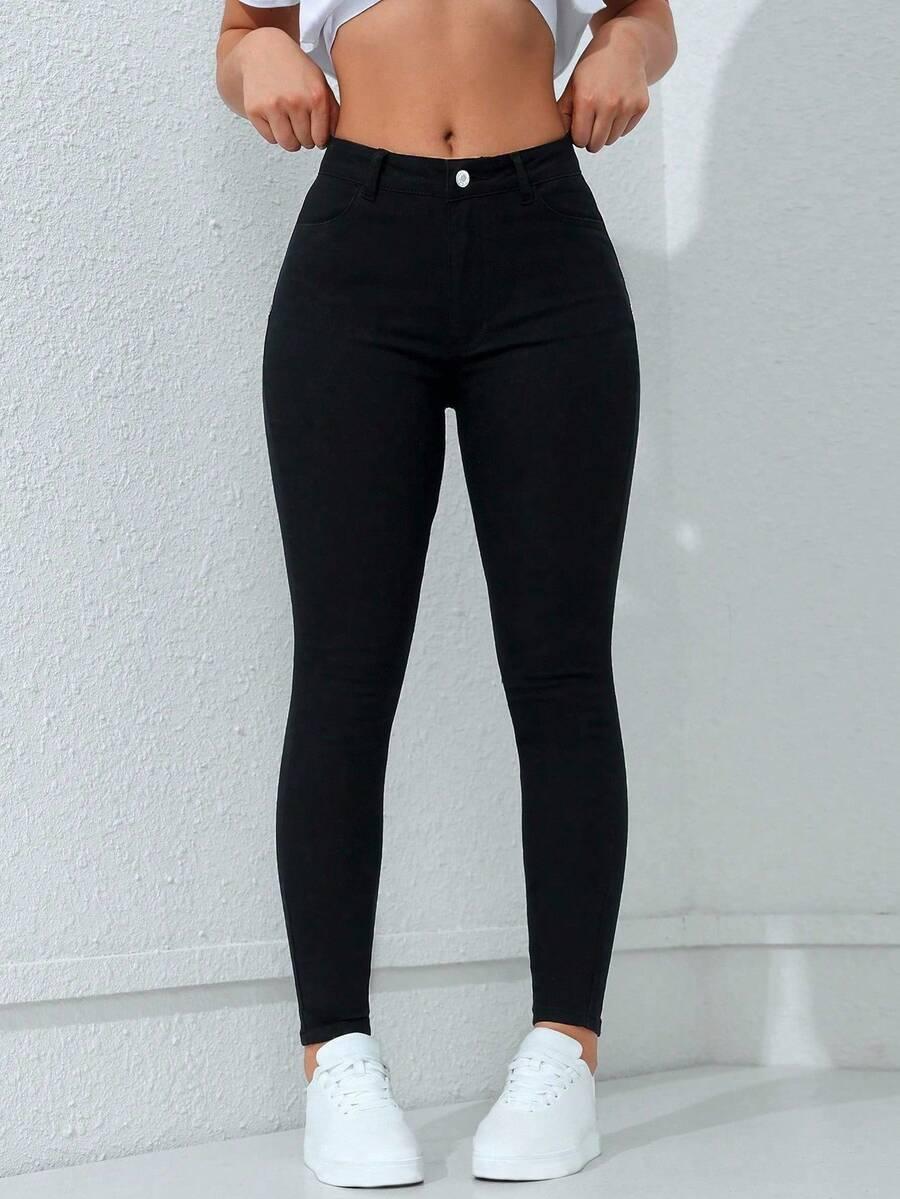 CZARNE SPODNIE JEANS