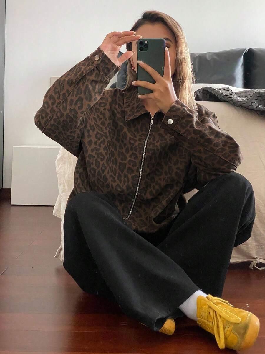 JEANSOWA KURTKA ANIMAL PRINT