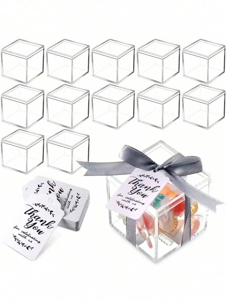 ZESTAW BEZBARWNYCH KWADRATOWYCH PUDEŁEK  5-PACK