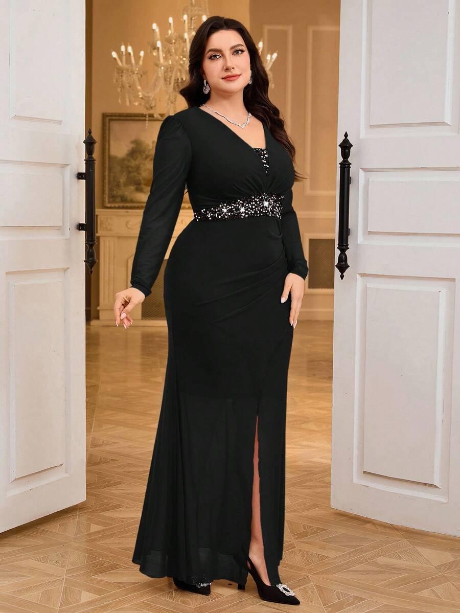 CZARNA MAXI SUKIENKA