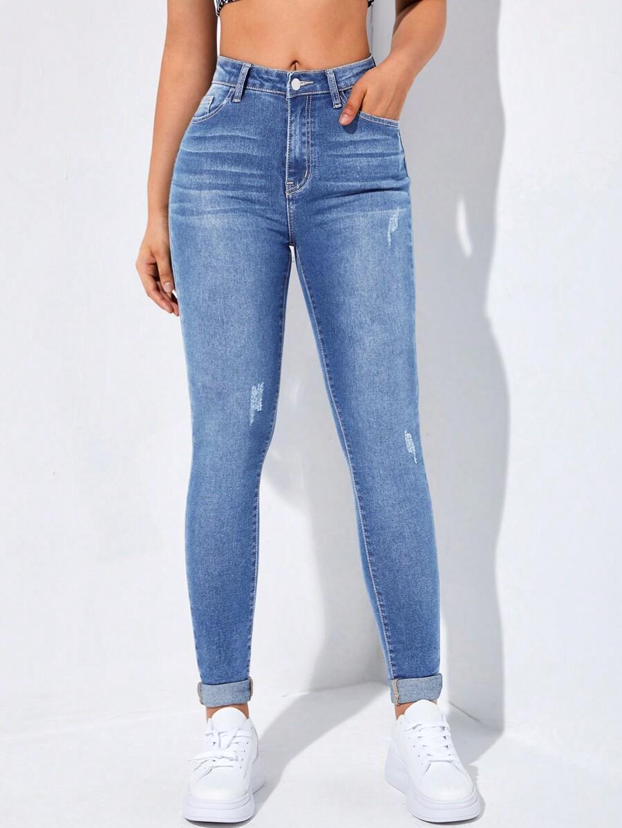 NIEBIESKIE SPODNIE JEANS RURKI