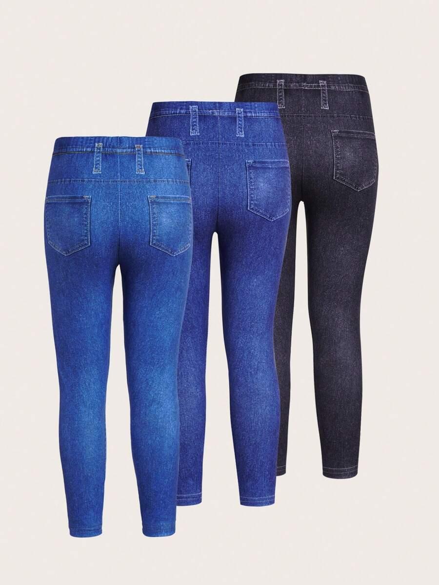 legginsy imitacja dżinsu 3-pack