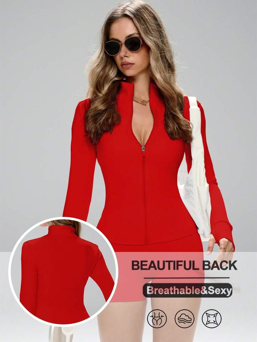 CZERWONA BLUZA ZAMEK