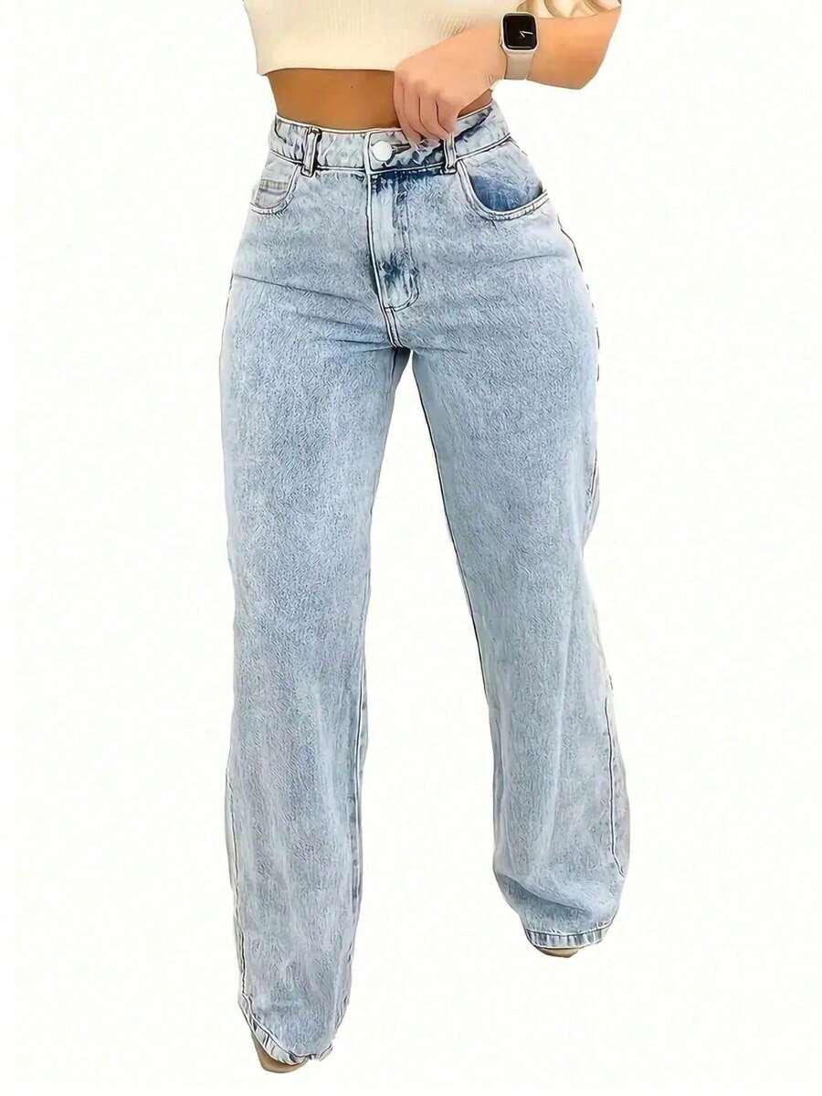 niebieskie spodnie jeans 