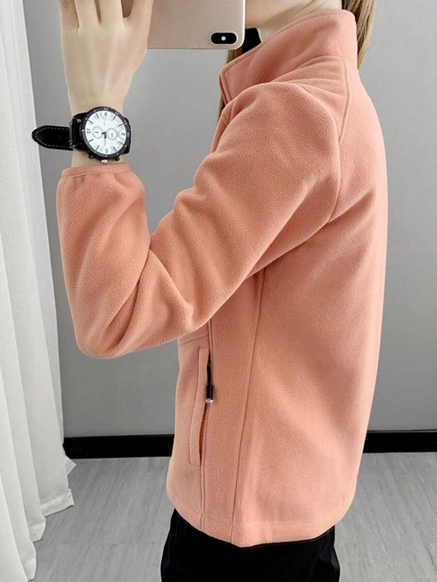 pokarowa bluza zamek