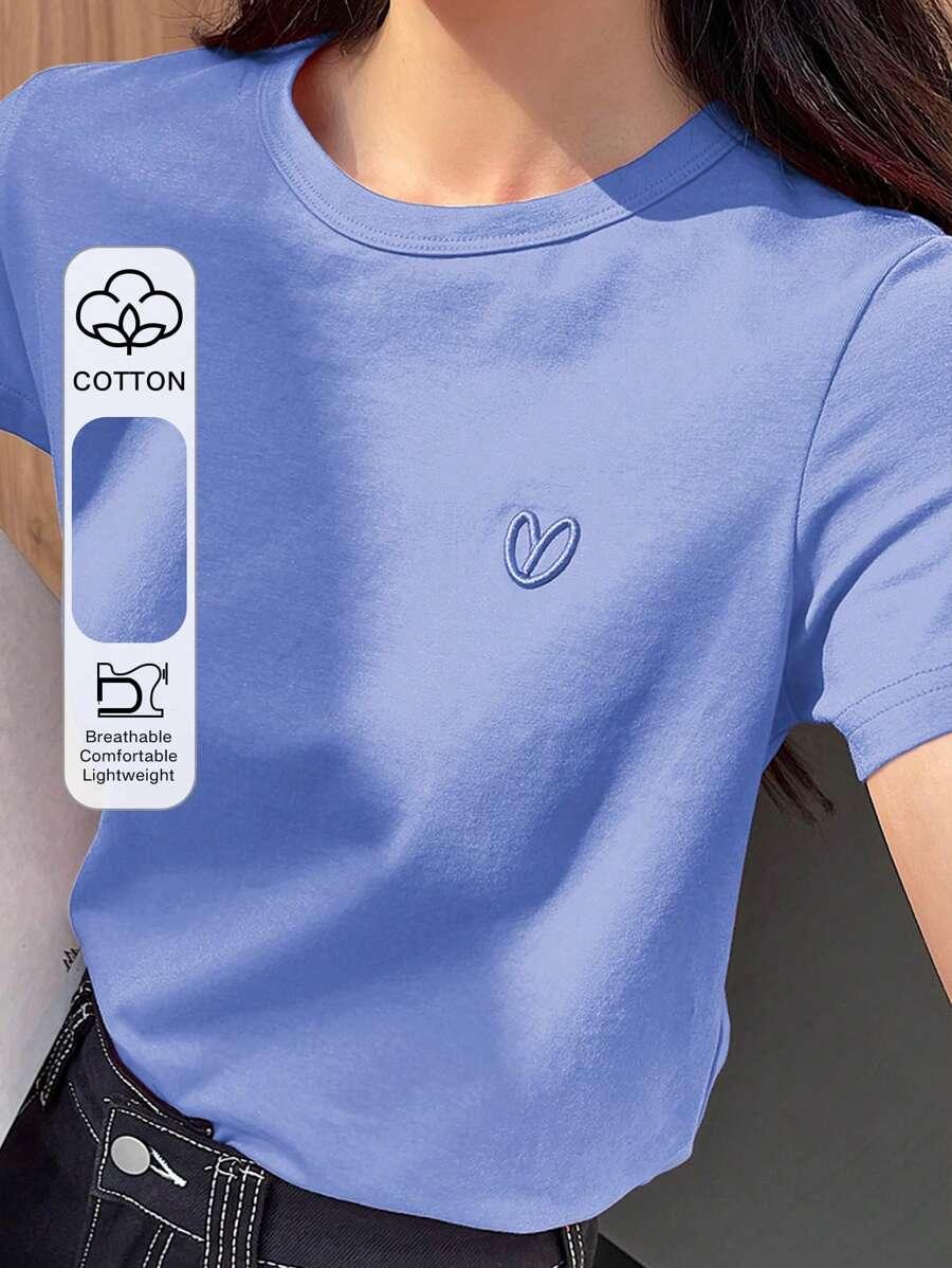 niebieski t-shirt casual