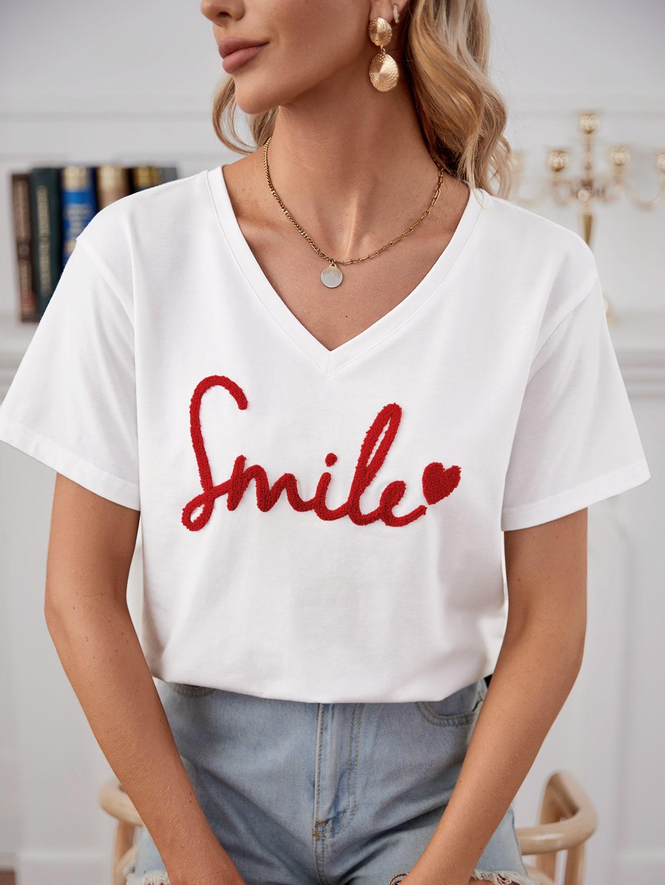 BIAŁY T-SHIRT HAFT