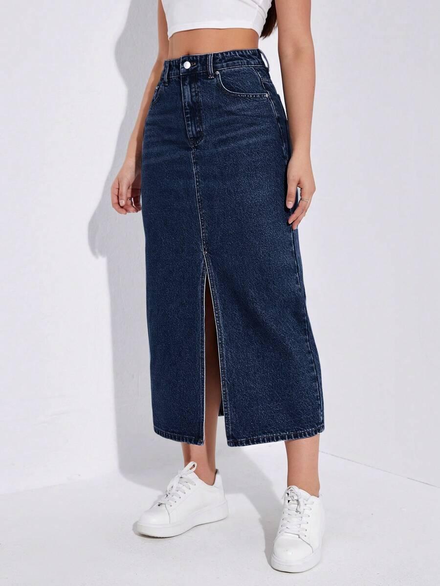 MIDI SPÓDNICA JEANS 