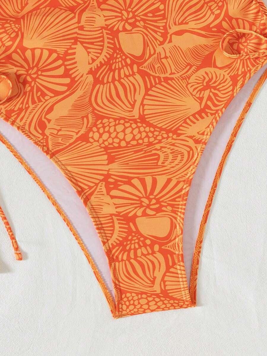 pomarańczowy jednoczęściowy strój kąpielowy