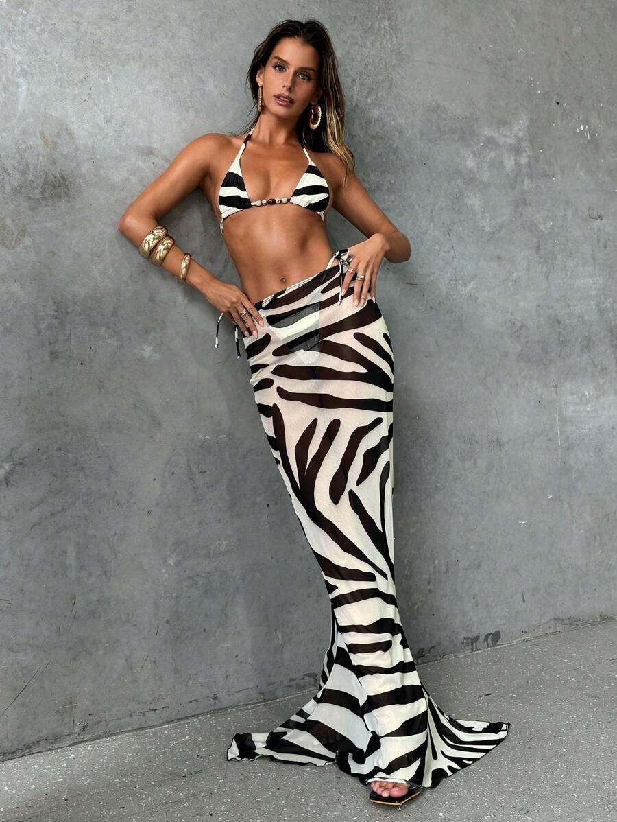 MAXI SPÓDNICA SIATECZKA ANIMAL PRINT 