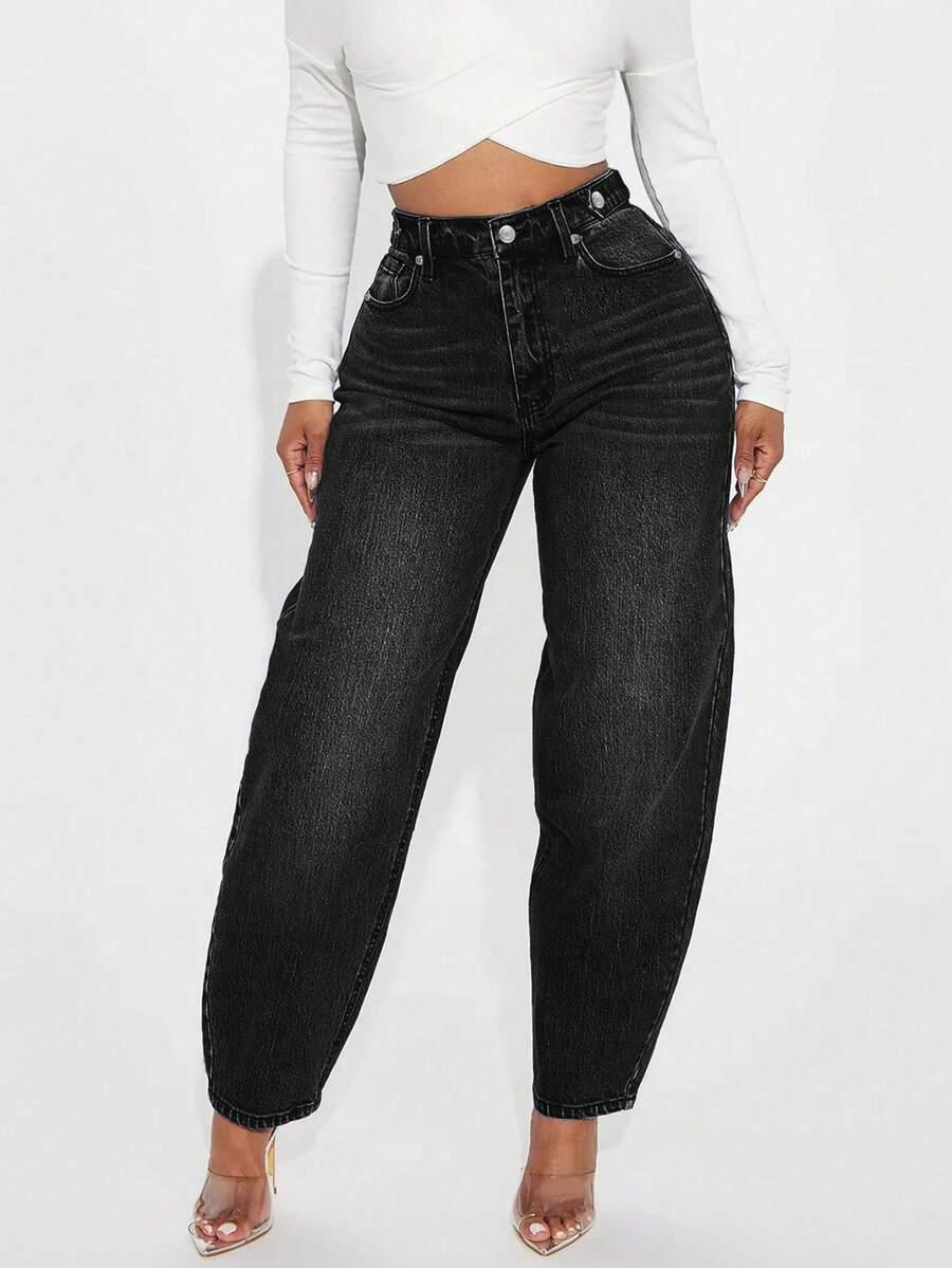 CZARNE SPODNIE JEANS