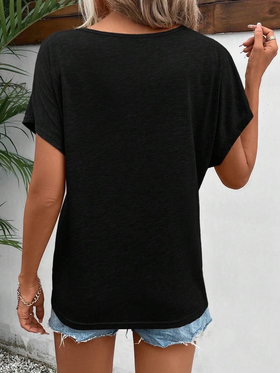 CZARNA BLUZKA V-NECK