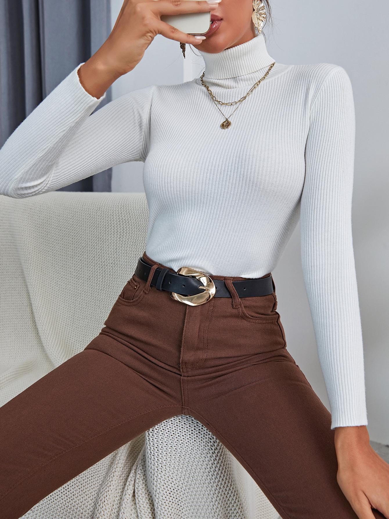 CIENKI SWETER GOLF PRĄŻKI