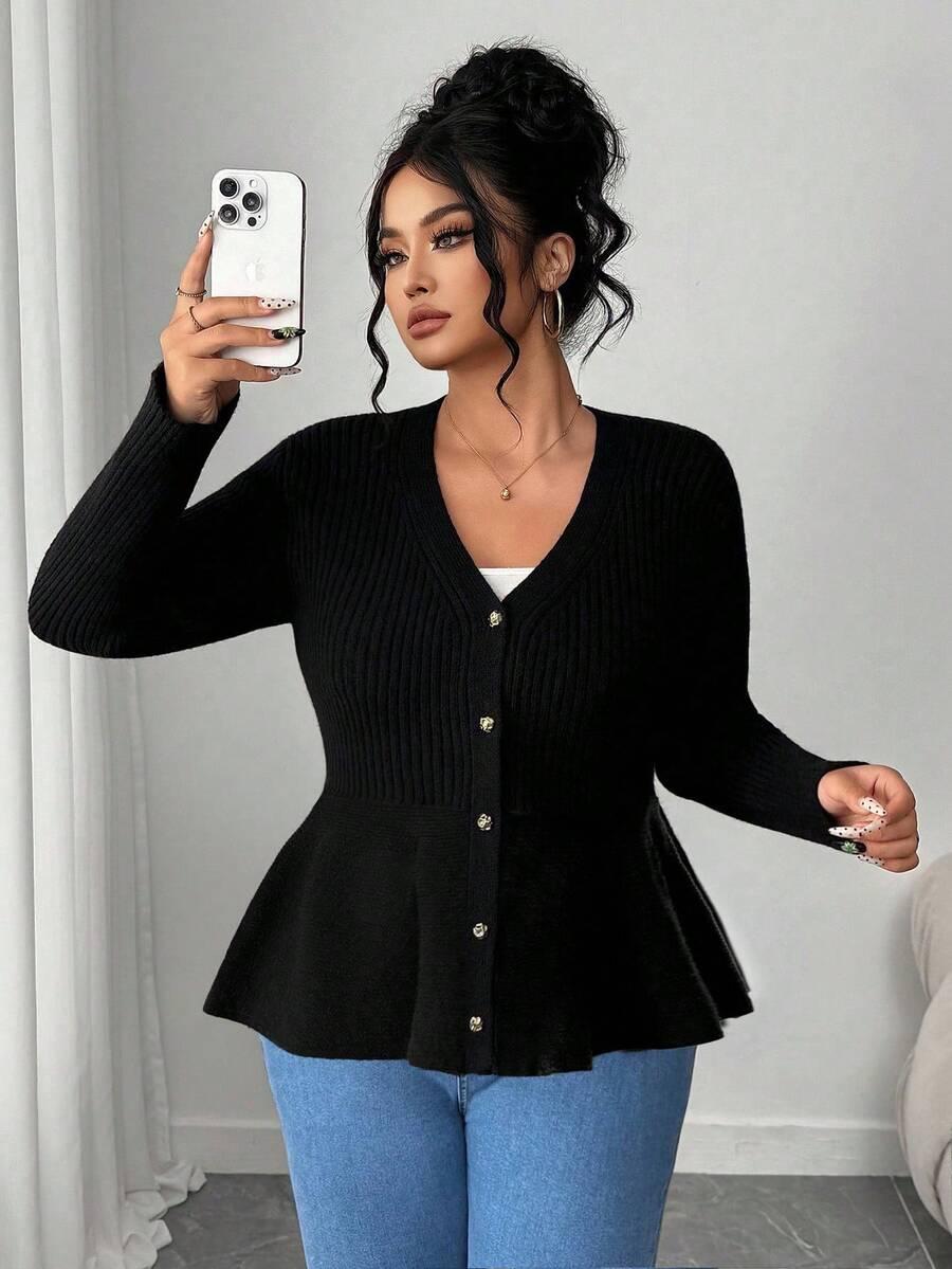 CZARNY SWETER KARDIGAN