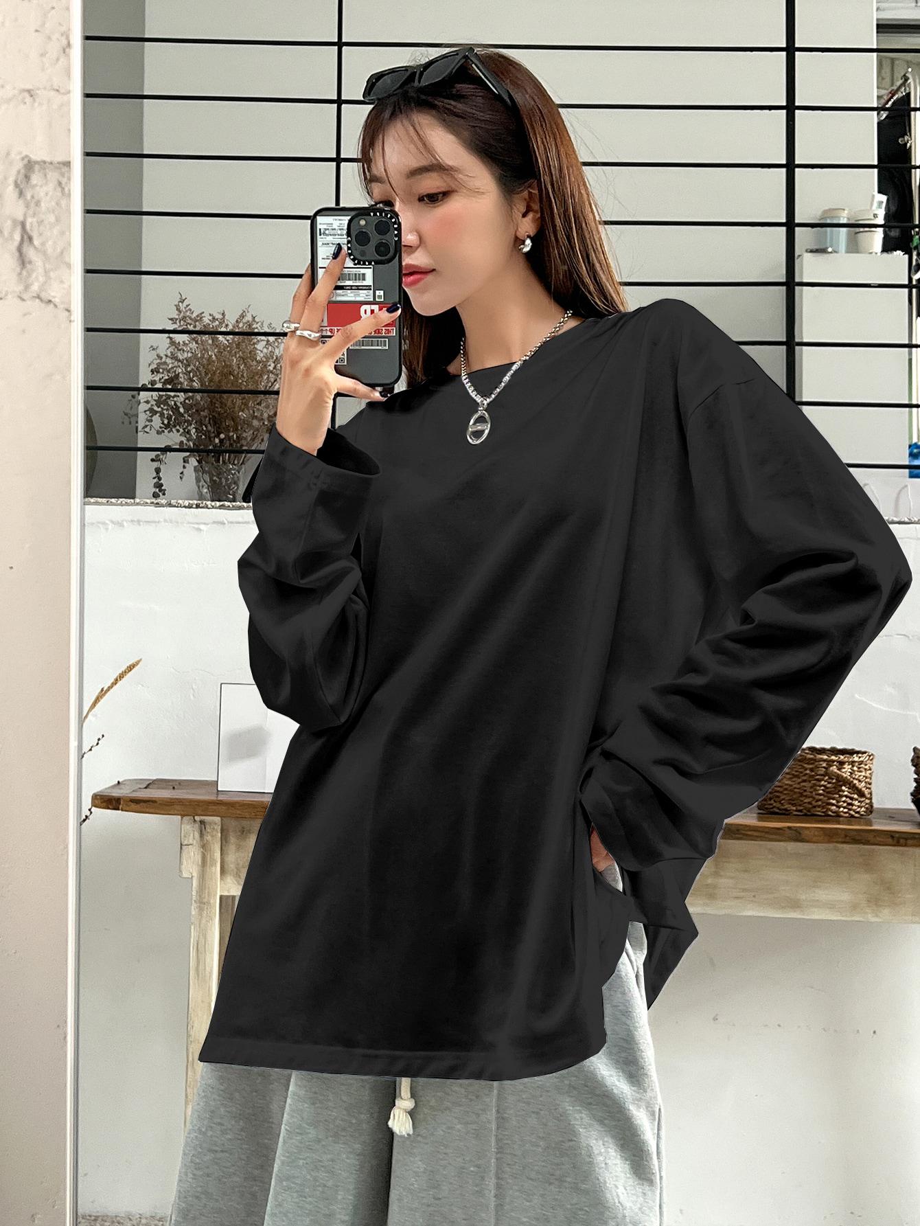 CZARNA BLUZKA OVERSIZE