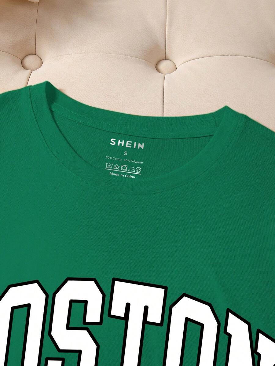 BAWEŁNIANY T-SHIRT Z NADRUKIEM