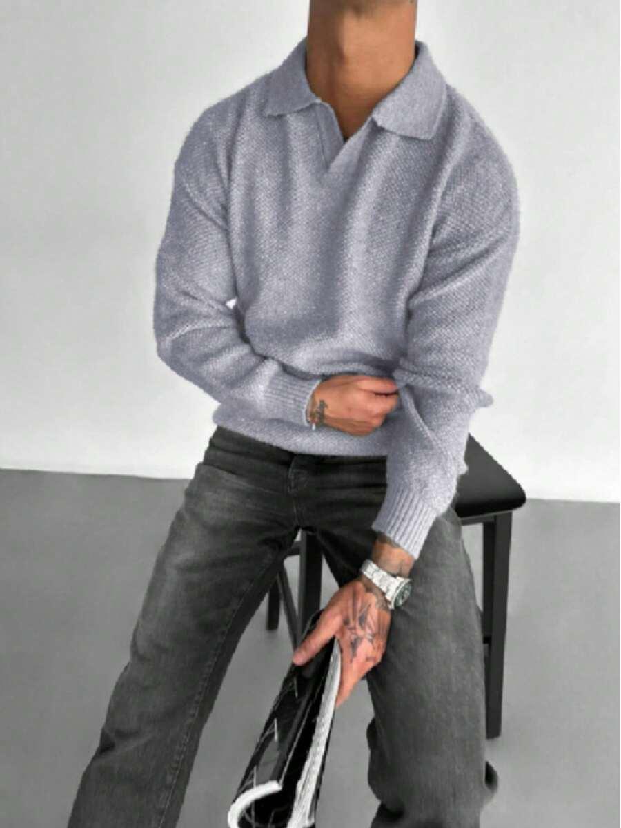 szary dzianinowy sweter 