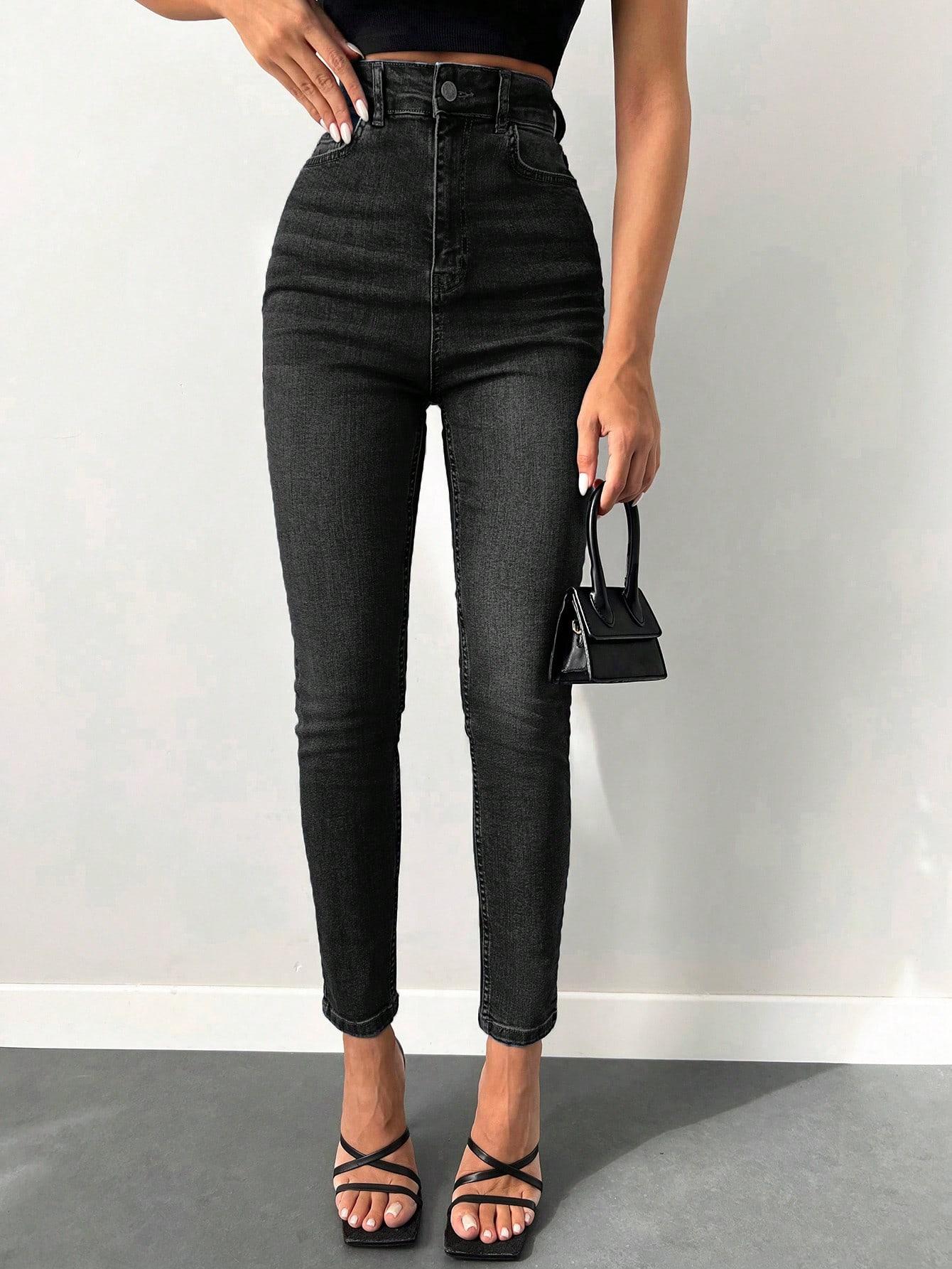 CZARNE SPODNIE JEANS RURKI