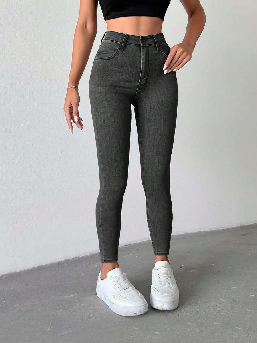 SZARE SPODNIE JEANS RURKI