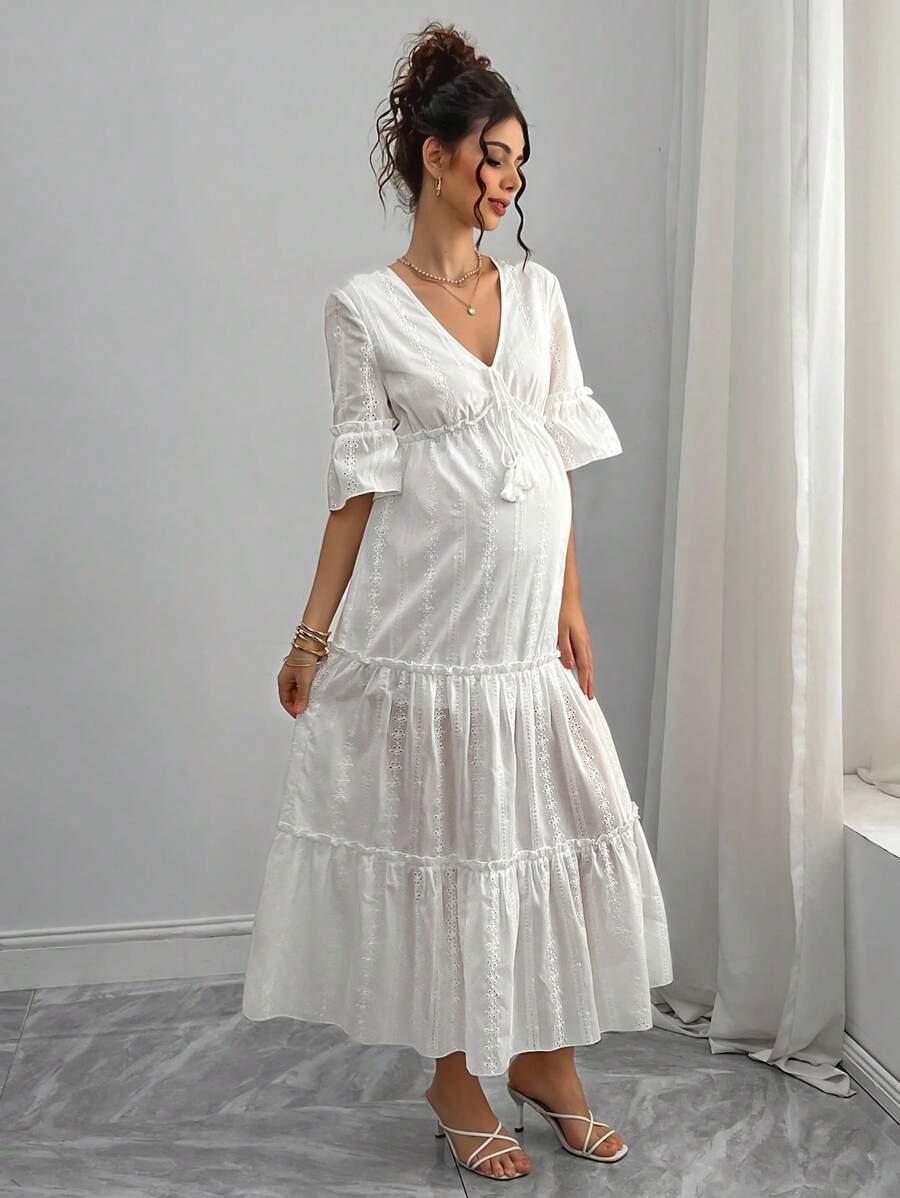 BIAŁA SUKIENKA V-NECK