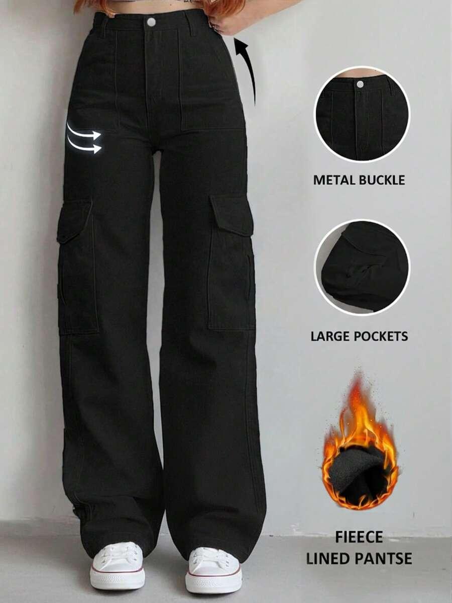 CZARNE SPODNIE JEANS KIESZENIE