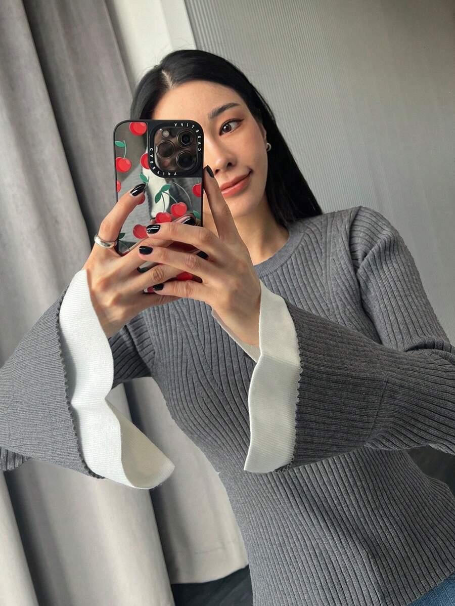 SWETER DAMSKI WISKOZOWY OKRĄGŁY DEKOLT 