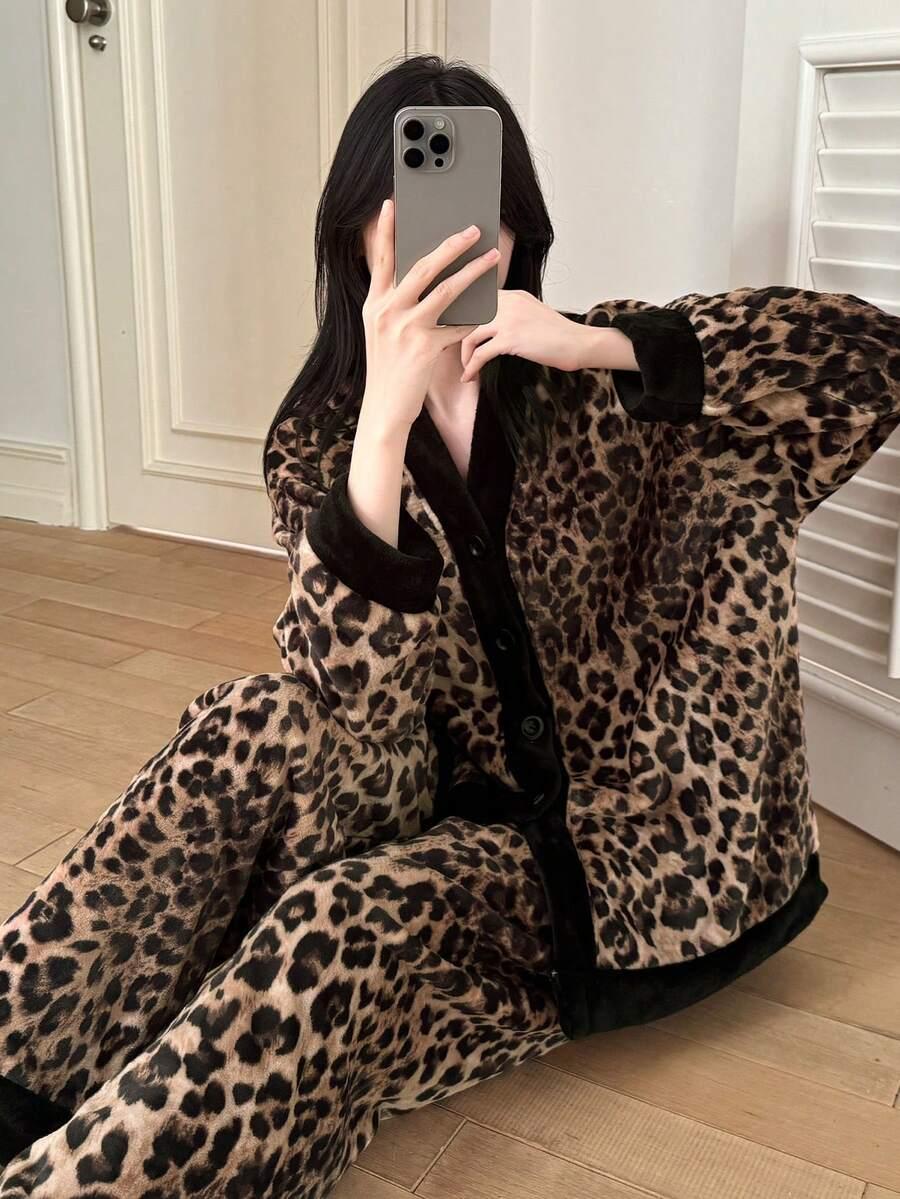 PIŻAMA KOMPLET BLUZKA SPODNIE ANIMAL PRINT 