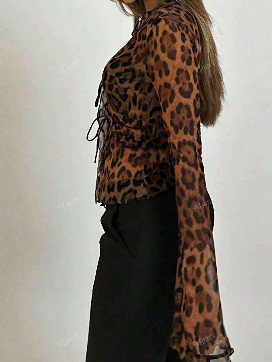WIĄZANA BLUZKA ANIMAL PRINT