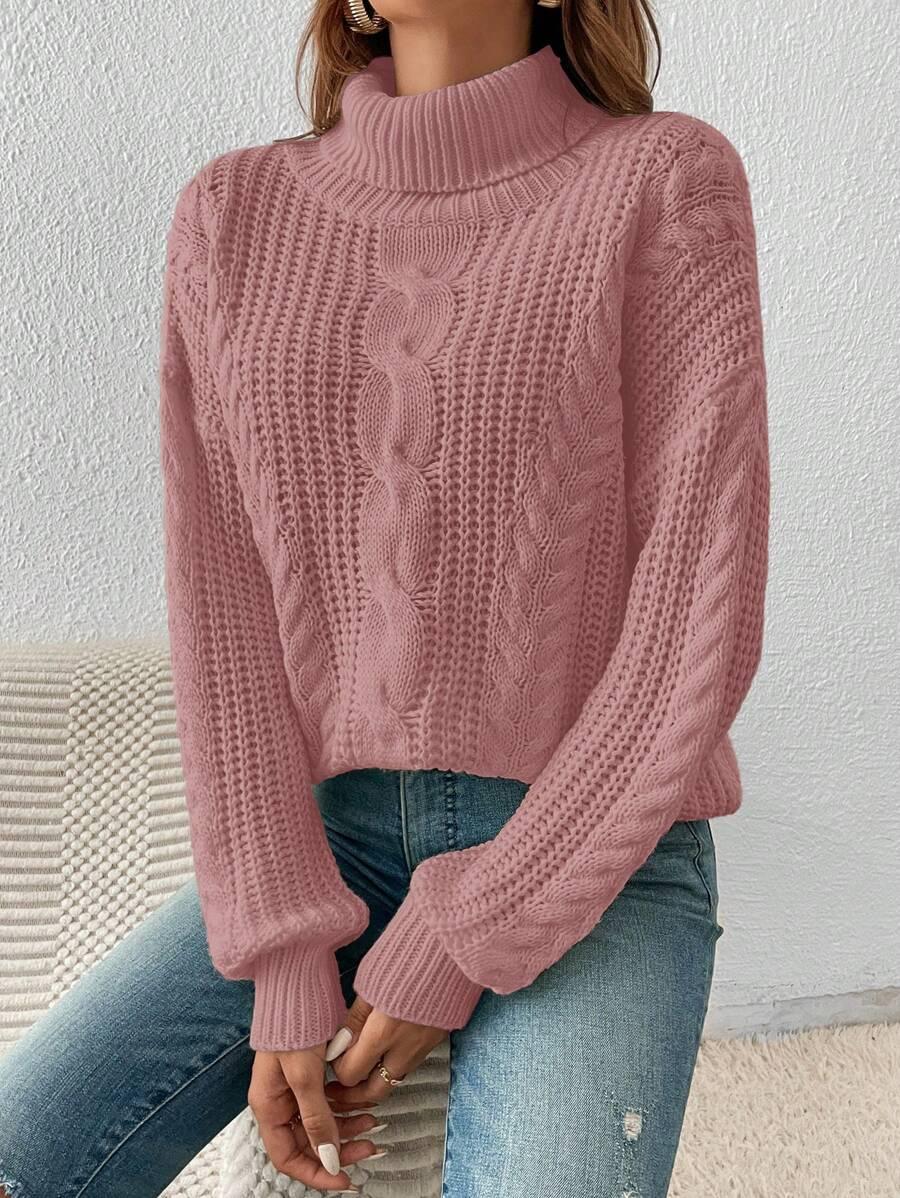 RÓŻOWY SWETER Z GOLFEM SPLOT