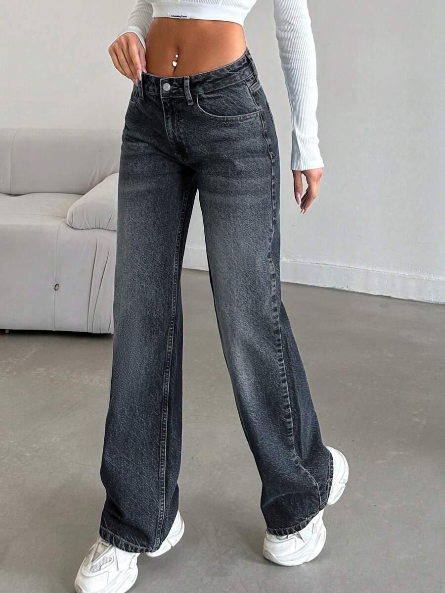 CZARNE SPODNIE JEANS