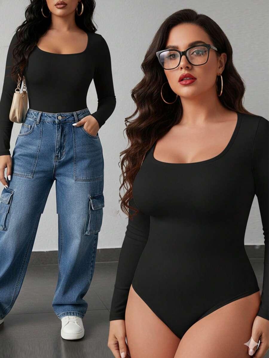 BODY PLUS SIZE STRINGI Z DŁUGIM RĘKAWEM