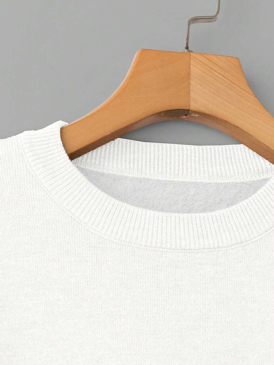 BIAŁY DZIANINOWY SWETER