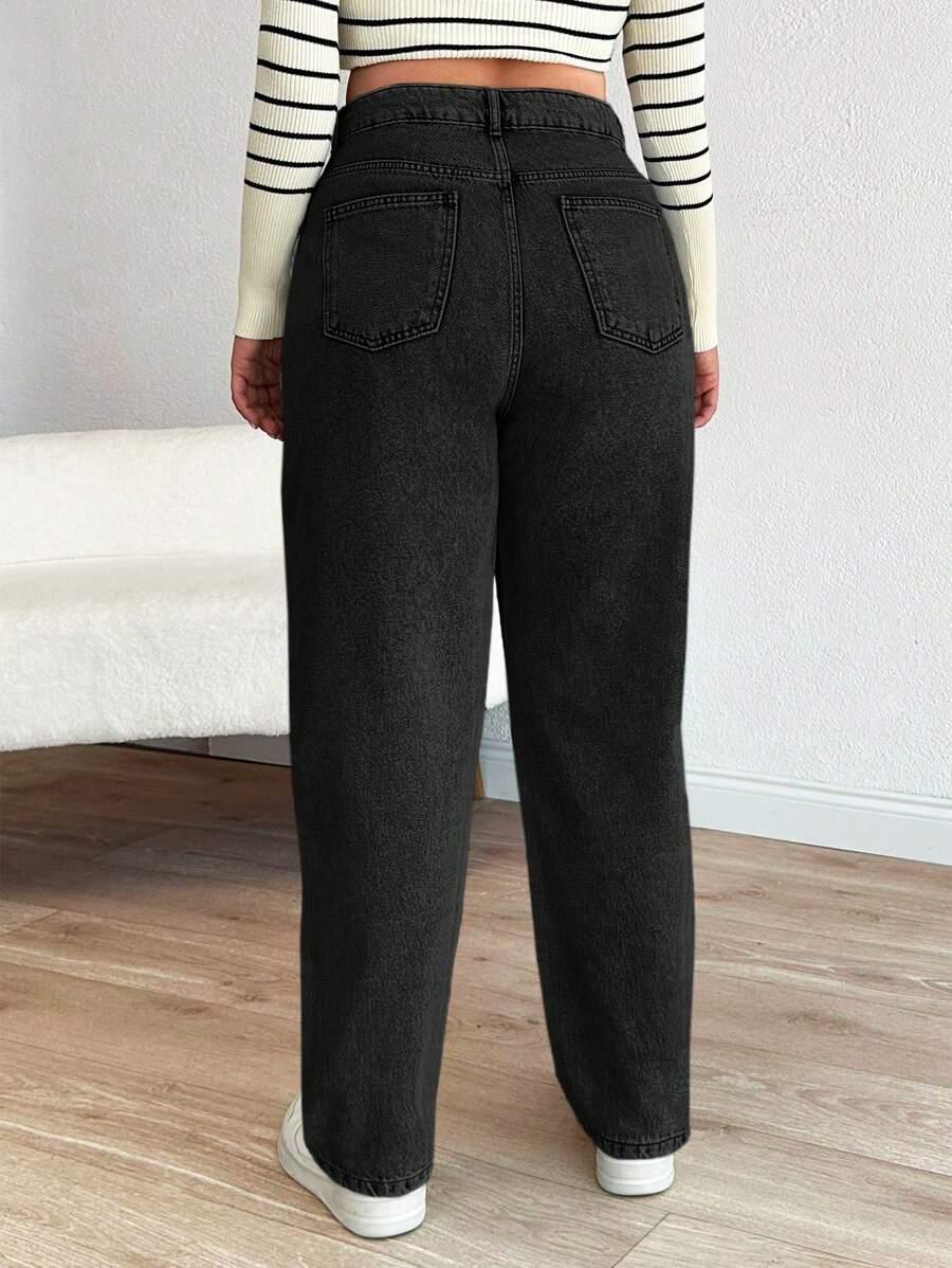 CZARNE SPODNIE JEANS
